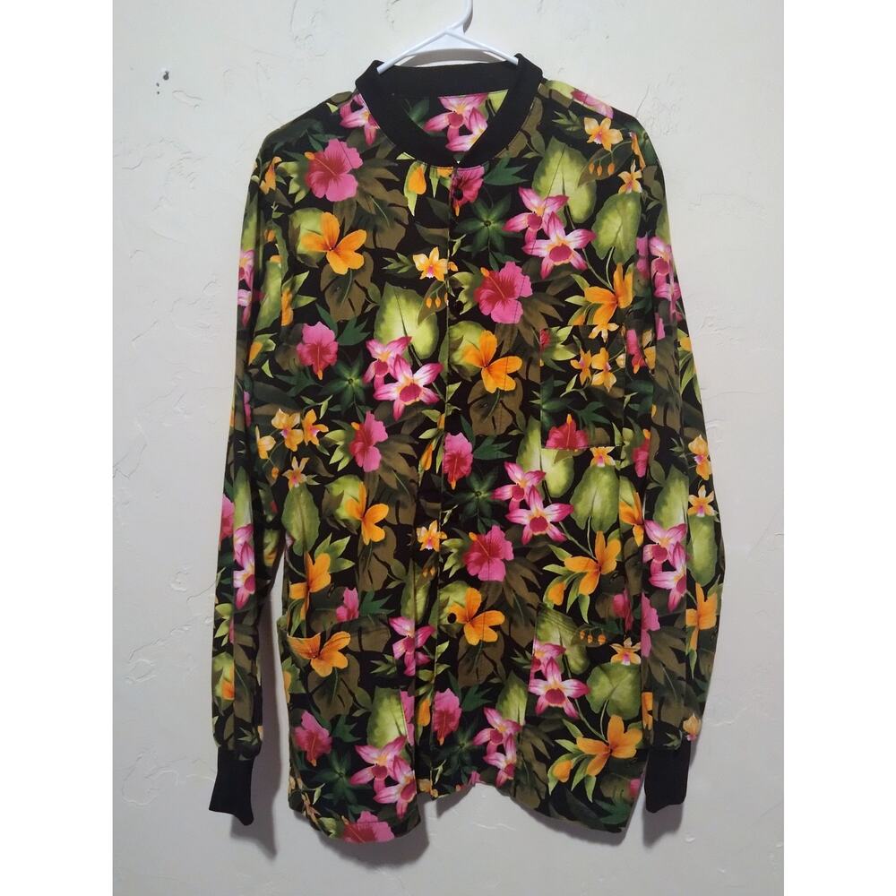 Tropical Print Lightweight Shirt Jacket